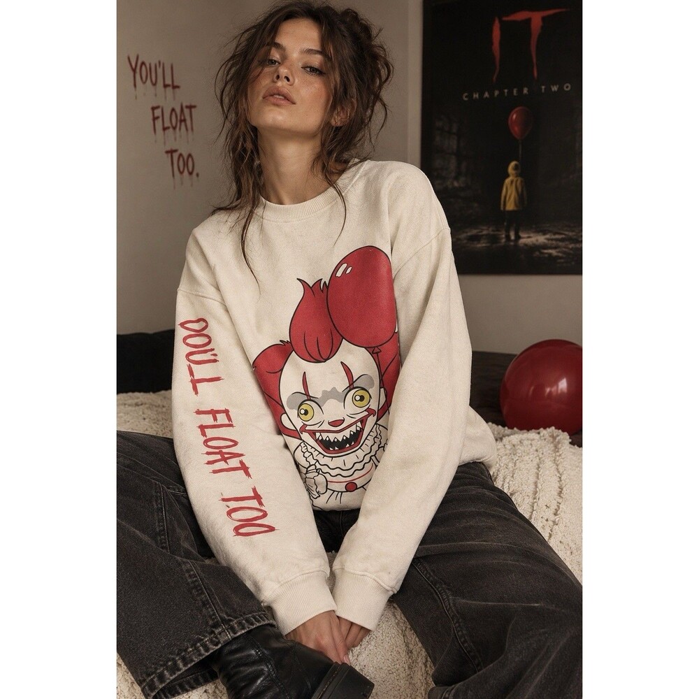 IT Chapter Two Pennywise Balloon Graphic Sweatshirt Size M Horror Halloween